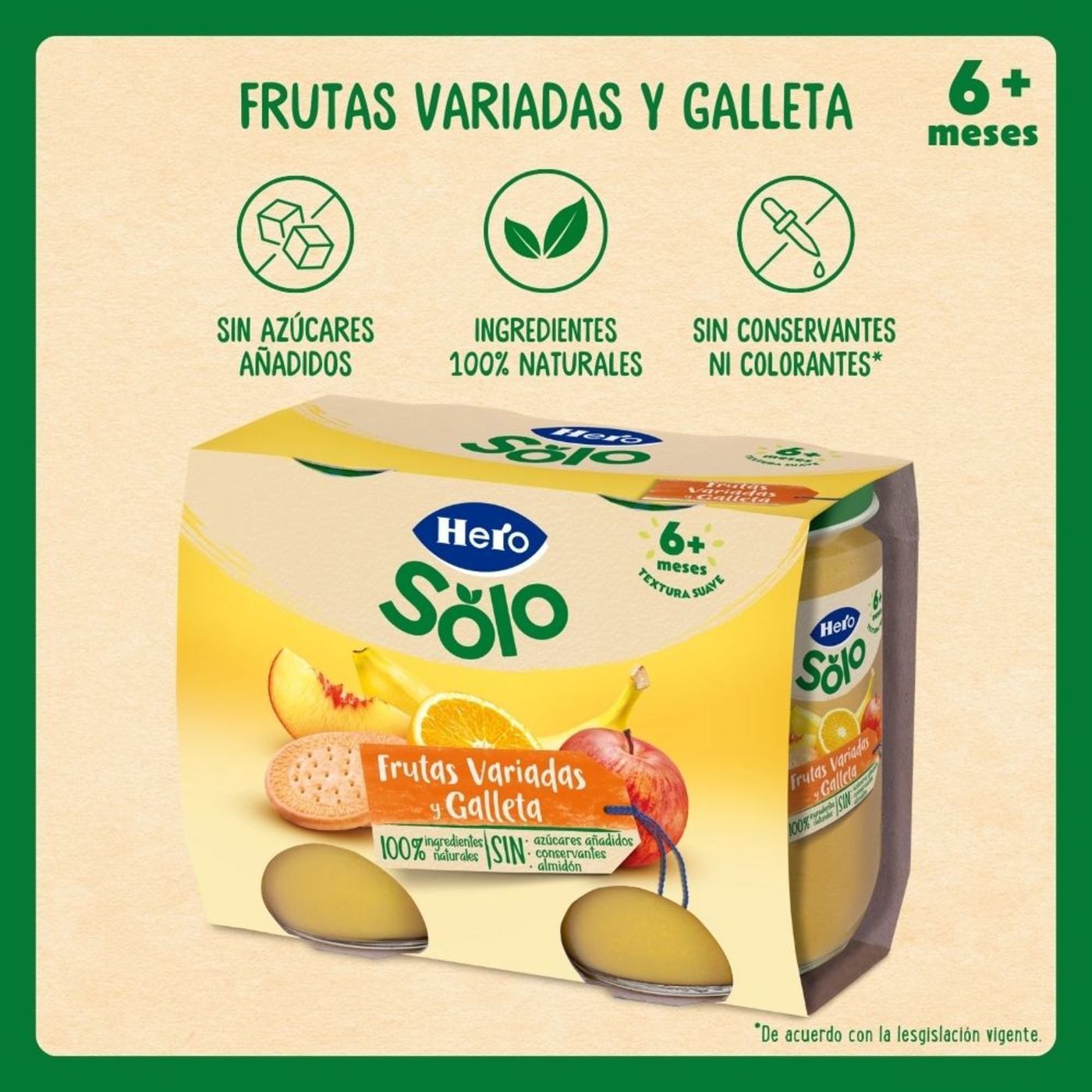 HERO fruta askaria galletarekin, sorta 2x190 g 