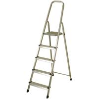 Escalera doméstica de aluminio con 5 peldaños, Normativa EN131, 1ud