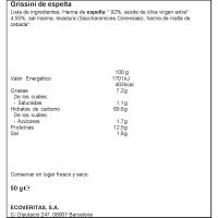 Grissini de espelta VERITAS, paquete 50 g