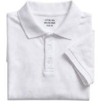 Polo blanco manga corta, 100% algodón, talla 9-10 años VISTO BUENO, pack 2 uds Polo blanco manga corta, 100% algodón, talla 9-10 años VISTO BUENO, pack 2 uds