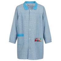 Bata colegial bordada, cuadros pequeños, azul VISTO BUENO, talla 3-4 años Bata colegial bordada, cuadros pequeños, azul VISTO BUENO, talla 3-4 años