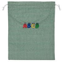 Bolsa colegial grande, cuadros pequeños, verde VISTO BUENO, 39x49 cm Bolsa colegial grande, cuadros pequeños, verde VISTO BUENO, 39x49 cm