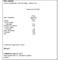 Pan rallado crujiente GALLO, paquete 500 g