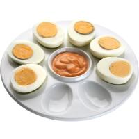 Bandeja redonda de porcelana blanca para 8 huevos VERSA HOME, Ø20 cm