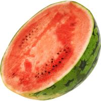 Sandía rayada partida, pieza al peso aprox. 2.5 kg