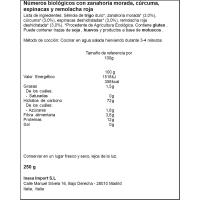 Pasta números de colores orgánicos CASA LOSITO, paquete 250 g