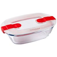 Recipiente rectangular rojo con tapa Cook&Heat PYREX, 0,4 litros Recipiente rectangular rojo con tapa Cook&Heat PYREX, 0,4 litros