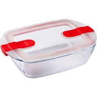 Recipiente rectangular rojo con tapa Cook&Heat PYREX, 0,4 litros