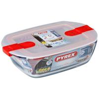 Recipiente rectangular rojo con tapa Cook&Heat PYREX, 0,4 litros