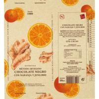 Chocolate con naranja-jengibre ORBEA, tableta 125 g