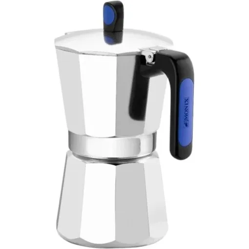 Cafetera Italiana de  aluminio forjado, para todo tipo de cocinas, Ø12 cm, Induction-Express MONIX, 12 tazas