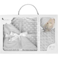 Manta burbuja de bebé con Dou dou, Gris, tacto aterciopelado INTERBABY, 80x110 cm