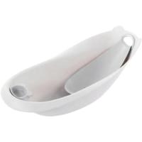 Bañera blanca con asiento B400600 ACOMS Incluye reductor de bañera con ventosa para recién nacidos y una práctica jabonera extraible de silicona ecológica.