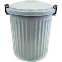Cubo de basura gris con tapa de 43 litros DENOX, 48x42x42 cm