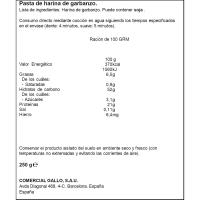 Fideo garbanzo GALLO NATURE, paquete 250 g