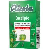 RICOLA eukalipto-gozokia, azukrerik gabe, kutxa 50 g