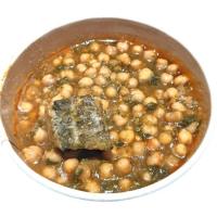 Garbanzos con espinacas y bacalao, al peso, compra mínima 250 g