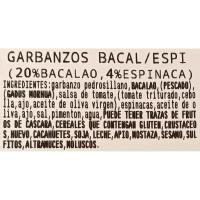 Garbanzos con espinacas y bacalao, al peso, compra mínima 250 g