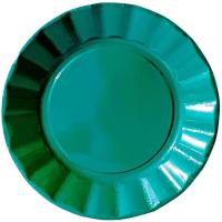 Plato desechable verde brillante, Ø 24,5 cm, pack 8 uds