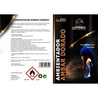 Ambientador en spray ámbar dorado UNYCOX, 200 ml