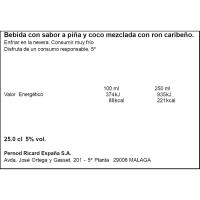Piña colada MALIBU, lata 25 cl