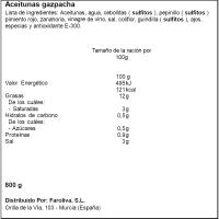 Aceituna gazpacha EL FARO, frasco 600 g