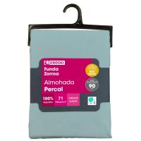 Funda de almohada Verde, 100% algodón, Percal New EROSKI, talla 90 Funda de almohada Verde, 100% algodón, Percal New EROSKI, talla 90