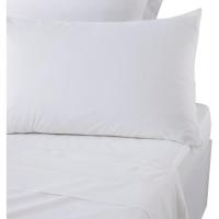 Funda de almohada Blanca, 100% algodón, Percal New EROSKI, talla 70