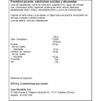 Salchicha Frankfurt picante WESTFALIA, sobre 270 g