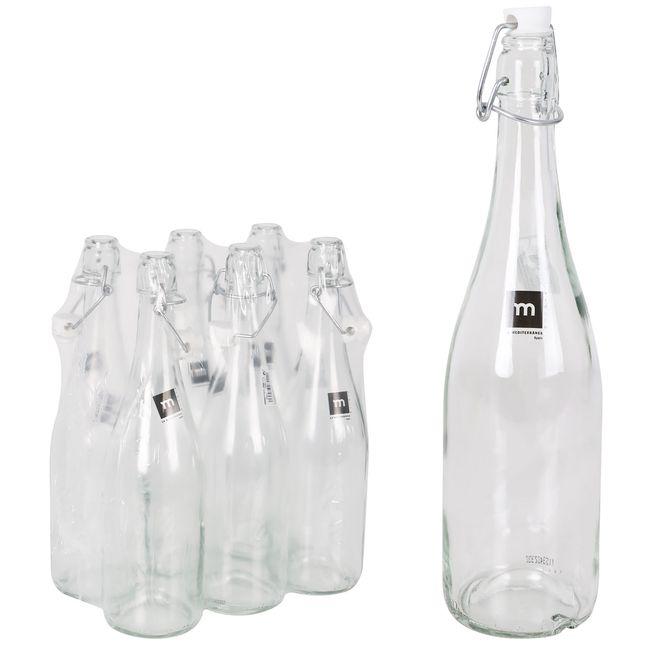 Botella de vidrio, tapón hermético, 75 cl