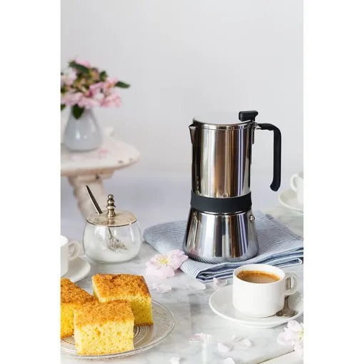 Cafetera Italiana, acero inoxidable, apta para todo tipo de cocinas, Aroma MONIX, 6 tazas