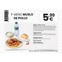Menú individual EROSKI: Muslo de pollo asado