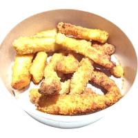 Rabas de calamar empanadas, al peso, compra mínima 125 g