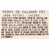 Rabas de calamar empanadas, al peso, compra mínima 125 g