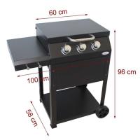 Barbacoa de gas, plancha y parrilla, Miramar IMOR, 100x58x96 cm