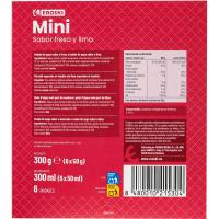 Helado mini sabor fresa-lima EROSKI, 6 uds, caja 300 g