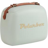 Nevera portátil verde, 6 litros, 2 fiambreras, Matcha Gold POLABOX, 33x18x 25 cm