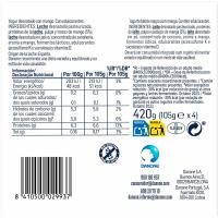 Yogur de mango + proteína DANONE, pack 4x105 g