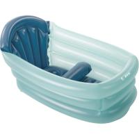 Bañera hinchable multiposiciones azul JANE Posición para bebé recién nacido estirado, posición para bebé incorporado con separador para que no resbale y posición sin separador para que disponga de más espacio cuando crece.