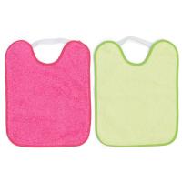 Babero de rizo impermeable con cierre elástico, verde y rosa, 24x31 cm TI-TIN, pack 2 uds