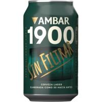 AMBAR 1900 garagardoa iragazi gabe, lata 33 cl