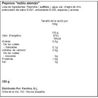 Pepinillo agridulce estilo alemán EL FARO, frasco 350 g