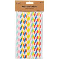 Pajitas biodegradables de colores, Ø6 mm MARKET SUPREM, pack 50 uds