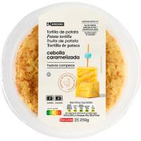 Tortilla de patatas con cebolla caramelizada EROSKI, 1 ud, 250 g