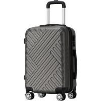 Trolley mediano gris, ABS cierre combinación 4 ruedas, 2222 AR LUGGAGE, 48x27x66cm