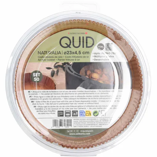 Cesta redonda papel desechable, apta Air Fryer, Ø23x4.5 cm, Naturalia QUID, 50 uds