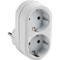 Adaptador frontal blanco, 2 tomas, 16 A, 1332 FAMATEL