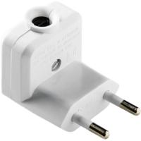 Clavija enchufe blanca, salida lateral, macho, bipolar, 10 A, 1003.1 FAMATEL