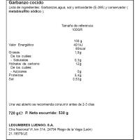 Garbanzo cocido XL LUENGO, frasco 530 g