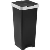 Cubo de basura con pedal Smart Negro de 40 litros TATAY, 67x31x33cm Cubo de basura con pedal Smart Negro de 40 litros TATAY, 67x31x33cm